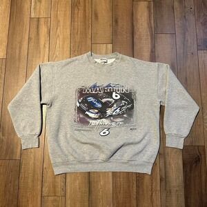 Vintage Nascar Mark Martin Pfizer Crewneck Sweatshirt Men's XL‎ Gray